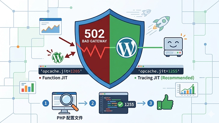 宝塔面板升级 PHP 8.4.22 后 WordPress 出现 502 错误的解决方法-成品源码-好优选